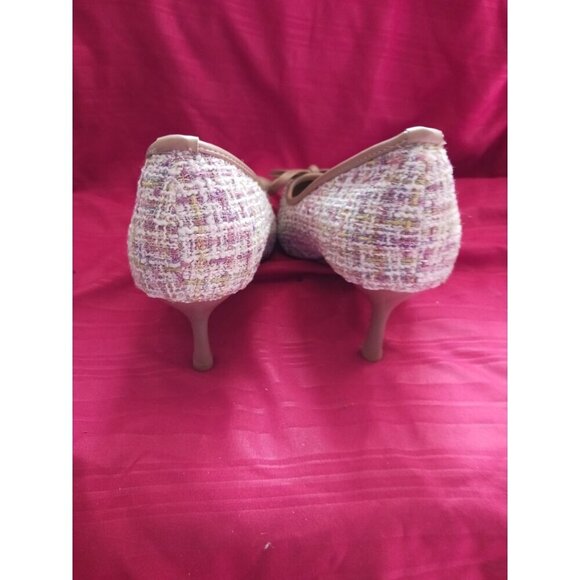 Xiwen Womens Tweed Pointed-Toe Heels With Bow Accent Stiletto multicolor size 36 - Picture 2 of 12